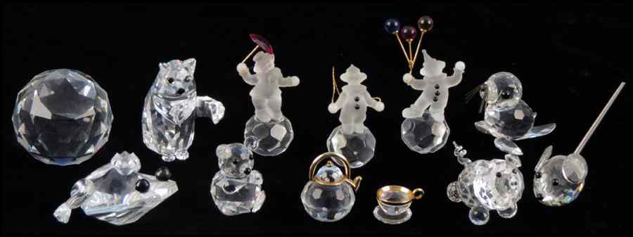 Appraisal: GROUP OF SWAROVSKI CRYSTAL FIGURES AND ANIMALS Condition No Specific