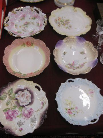 Appraisal: pcs Antique Porcelain berry bowls cake plates and large round