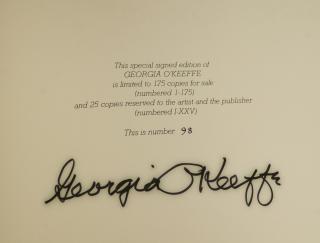 Appraisal: Signed GEORGIA O'KEEFFE Book in Black Linen Case Studio book