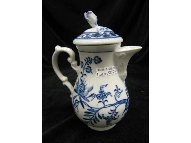 Appraisal: Meissen Blue Onion Porcelain Syrup Pitcher rose finial oval mark