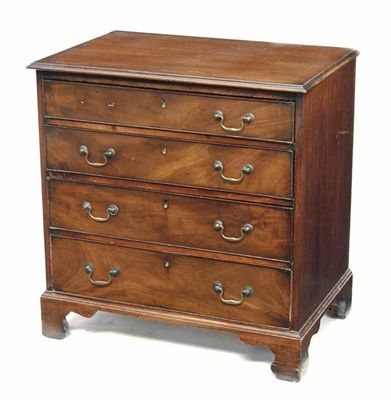 Appraisal: A mahogany chest the moulded edge top above four long