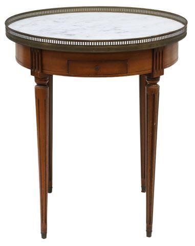 Appraisal: French Louis XVI style mahogany bouillotte table th c pierced