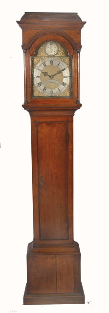 Appraisal: AN TH CENTURY OAK THIRTY HOUR LONGCASE CLOCK the brass