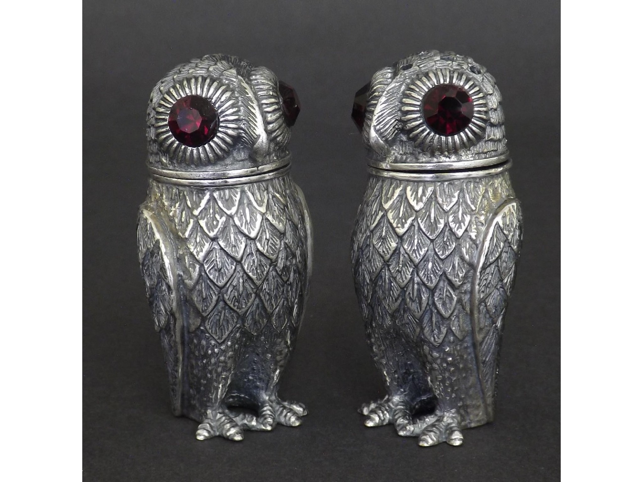 Appraisal: Pair of novelty ' ' silver salt and pepper in