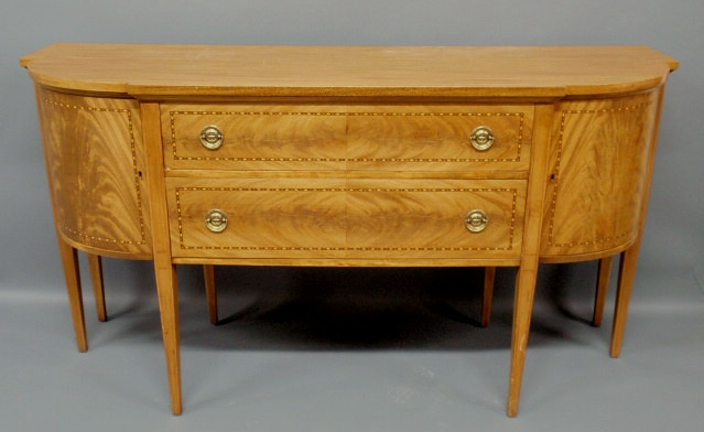 Appraisal: Hepplewhite style sideboard inlaid blonde mahogany h x w x