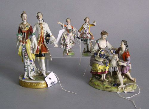 Appraisal: Four early porcelain figurines tallest -