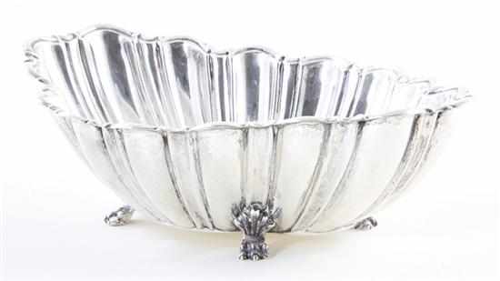 Appraisal: Reed Barton sterling footed centerbowl dated reeded flared oblong deep