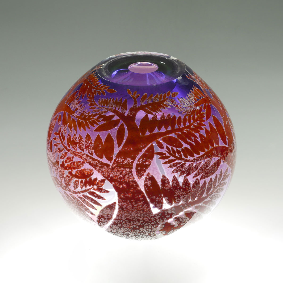 Appraisal: DUNCAN MCCLELLAN VASE Purple ground glass round ovoid in form