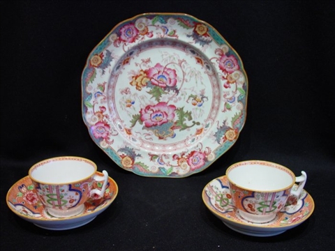 Appraisal: LOT OF ENGLISH PORCELAIN PIECES Including two cups and saucers