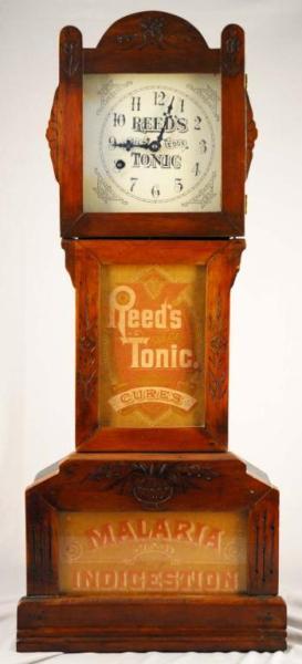 Appraisal: Early Reed's Tonic Cures Advertising Clock Description Some fading to