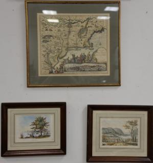 Appraisal: Group of thirty-eight framed prints lithographs and maps to include