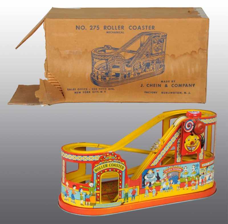 Appraisal: Tin Chein Roller Coaster Wind-Up Toy Description American Working Two