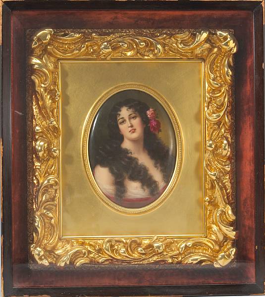 Appraisal: A Berlin K P M porcelain plaque of a beauty