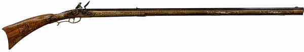 Appraisal: Contemporary Full-Stock Flintlock Kentucky Rifle cal '' octagonal barrel German