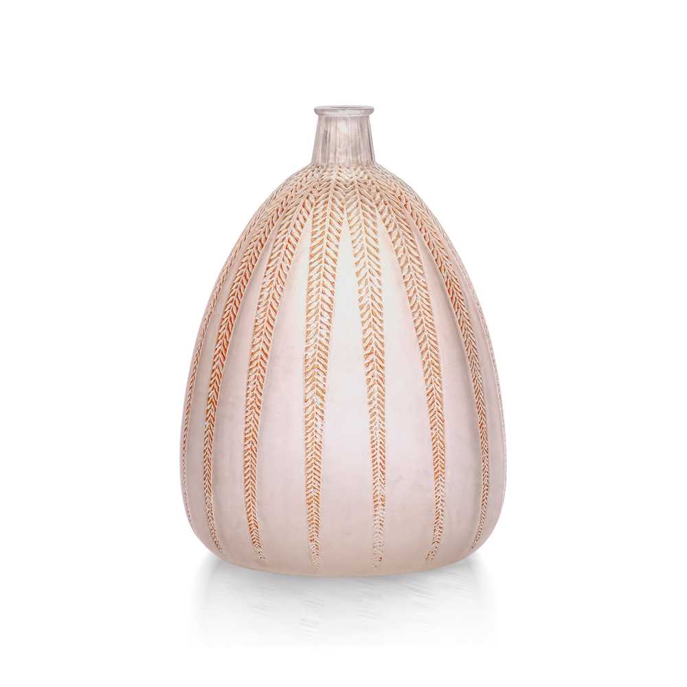 Appraisal: REN LALIQUE FRENCH - MIMOSA VASE NO designed clear frosted