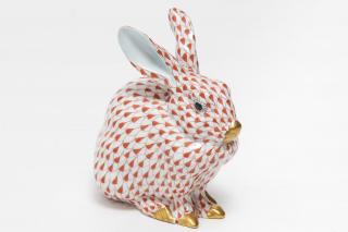 Appraisal: Herend Hungary Porcelain Crouching Rabbit Figurine Herend porcelain figurine Hungarian