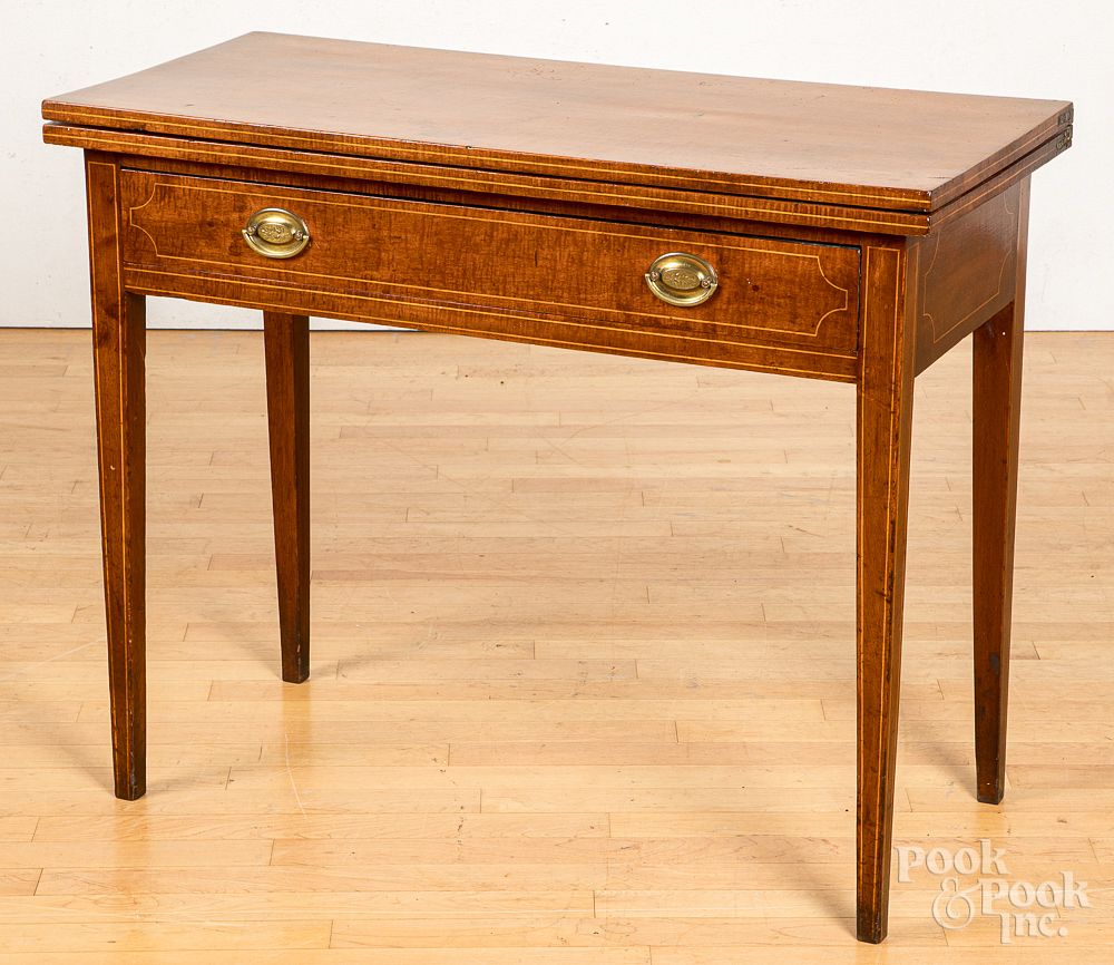 Appraisal: Pennsylvania Federal walnut card table Pennsylvania Federal walnut card table