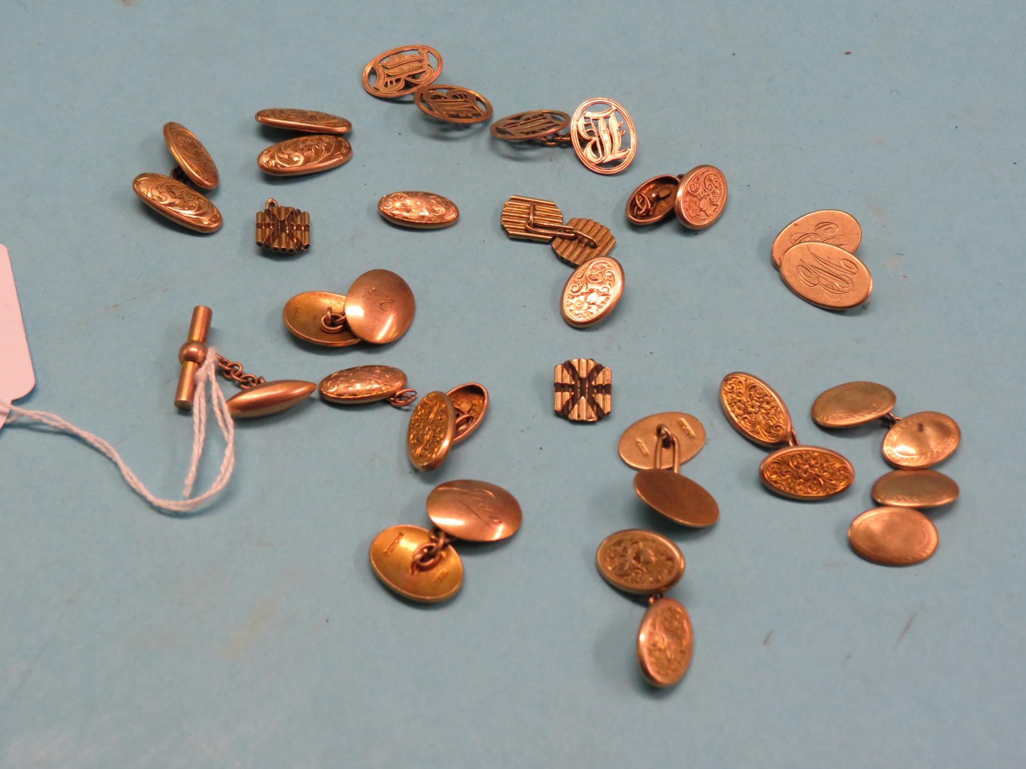 Appraisal: Miscellaneous ct gold cuff-links including pairs grams total