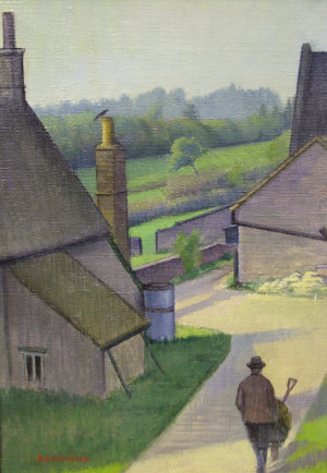 Appraisal: Dennis Knowland - - An Oxfordshire Farm oil on canvas