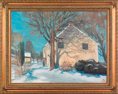 Appraisal: David Hahn American th c acrylic on canvas winter landscape