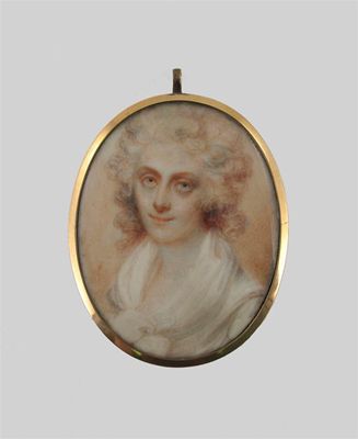 Appraisal: A th century oval portrait miniature of a lady wearing