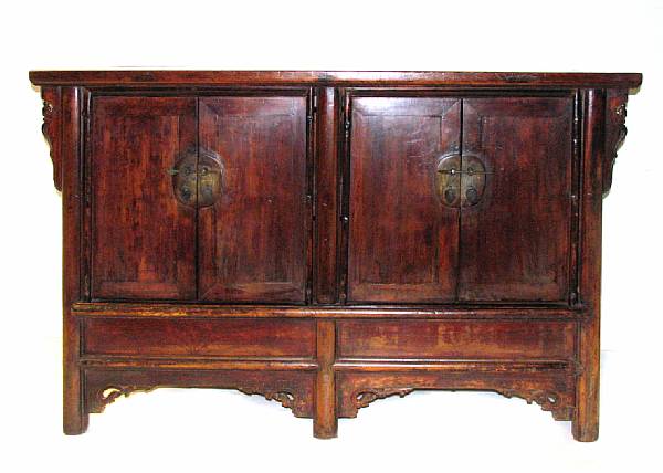 Appraisal: An Asian hardwood side cabinet height in width ft in