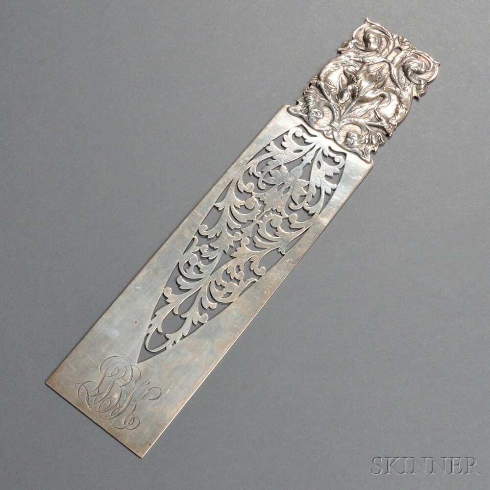 Appraisal: Large Art Nouveau Bookmark Sterling silver Mandalian Mfg Co Massachusetts