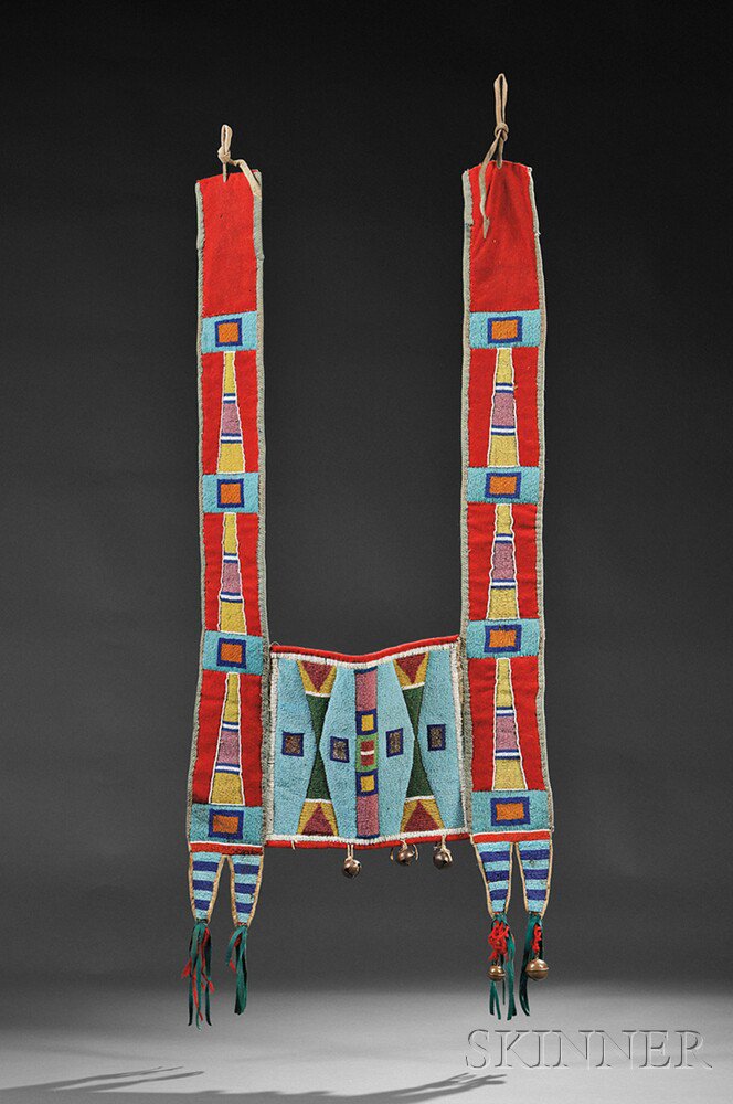 Appraisal: Crow Beaded Cloth and Hide Horse Collar c late th