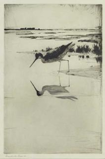 Appraisal: Frank W Benson - Lone Yellowlegs signed Frank W Benson