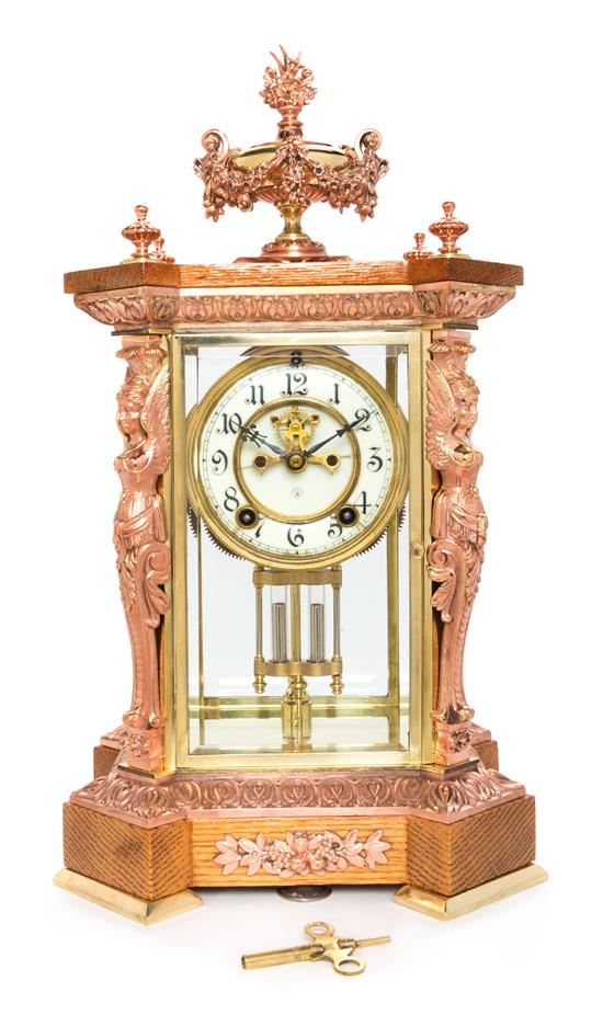 Appraisal: Sale Lot An Ansonia Regulator Mantel Clock having a central