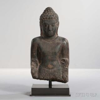 Appraisal: Stone Torso of Buddha Thai Devarwadi Torso of Buddha Southeast