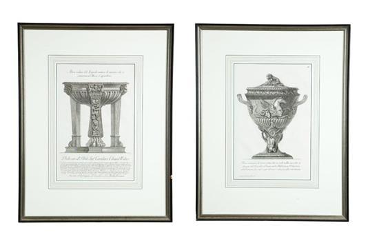 Appraisal: TWO CLASSICAL PRINTS BY GIOVANNI BATTISTA PIRANESI ITALY - Etchings