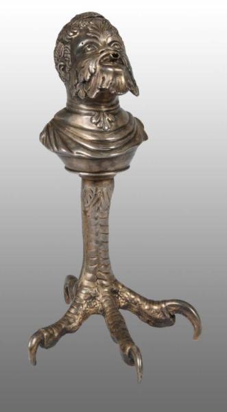 Appraisal: Mythological Figure Cigar Lighter Claw Foot Base Description Silver Bust