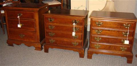 Appraisal: PAIR OF CHERRY SIDE TABLES Together with a third cherry