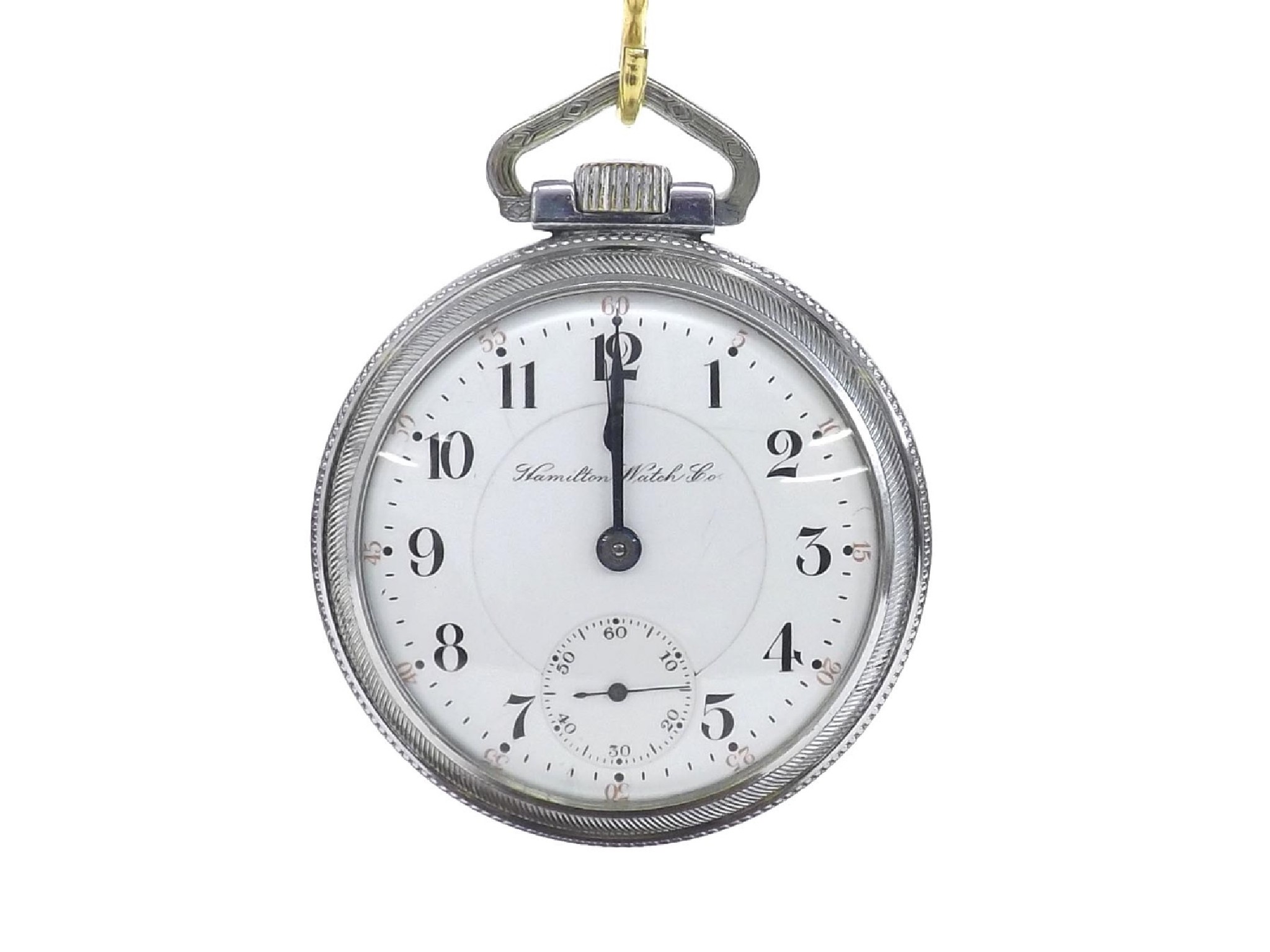 Appraisal: Hamilton Railroad nickel cased pocket watch circa lever jewel adjusted