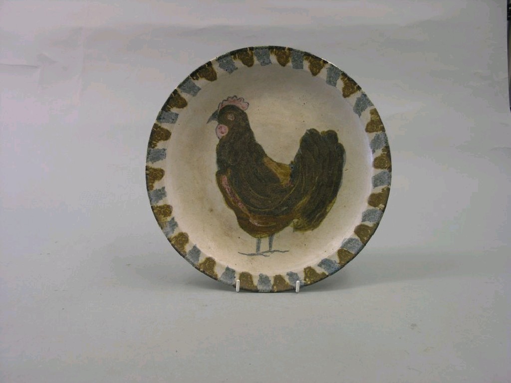 Appraisal: Amberley Pottery four items including cockerel charger and two other