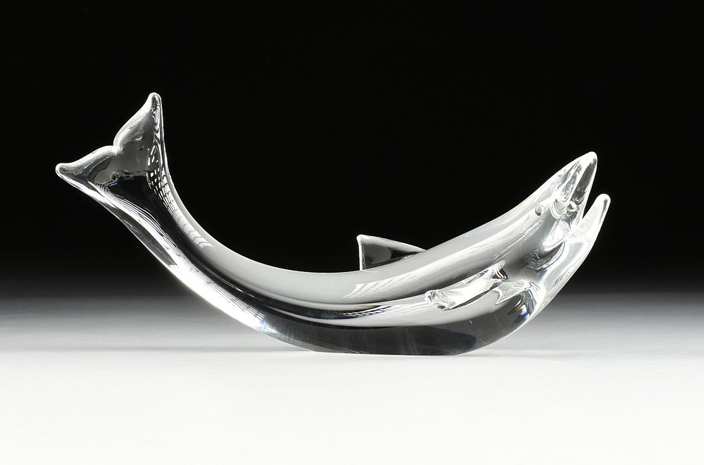 Appraisal: A STEUBEN SALMON FISH CRYSTAL SCULPTURE DESIGNER JAMES HOUSTON CIRCA