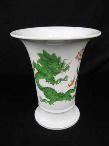 Appraisal: Meissen Porcelain Vase green dragon design crossed swords mark ''