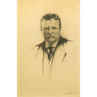 Appraisal: Josef Nuyttens Framed Josef Nuyttens - drypoint etching of President