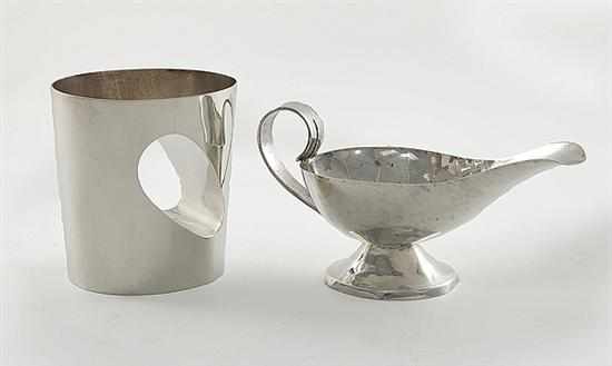 Appraisal: Taxco sterling beaker by Antonio Pineda modernist negative space design