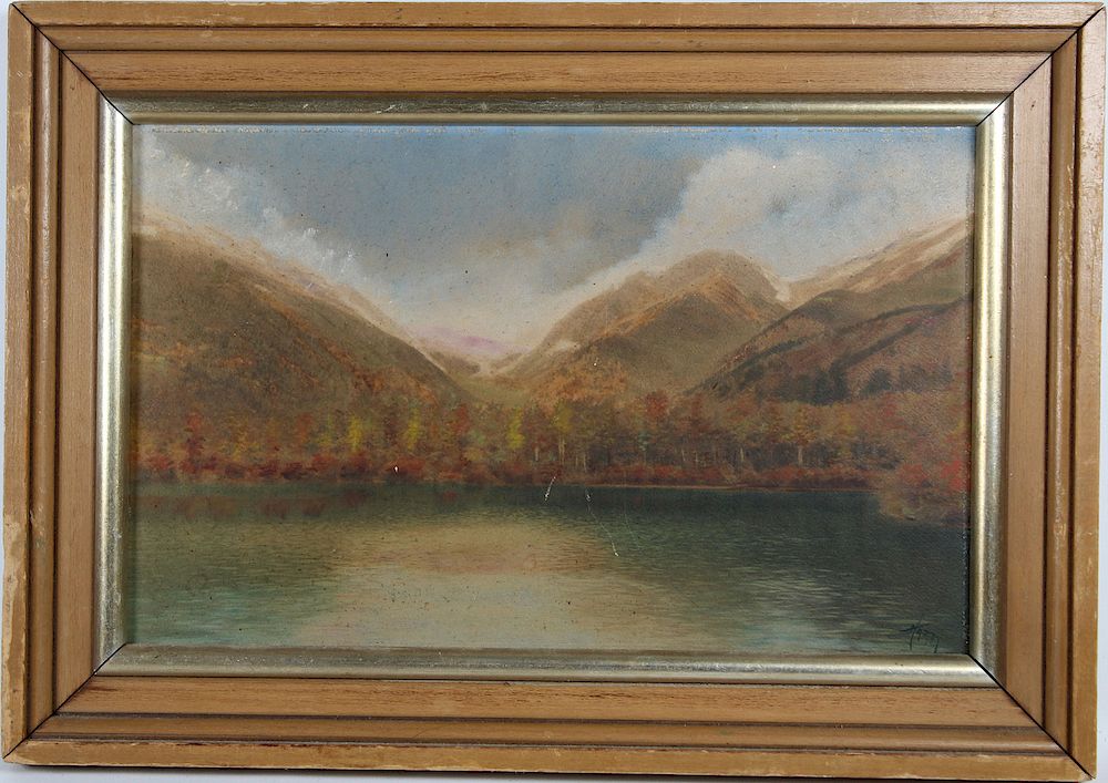 Appraisal: Hudson River School Antique River Landscape Hudson River School Antique