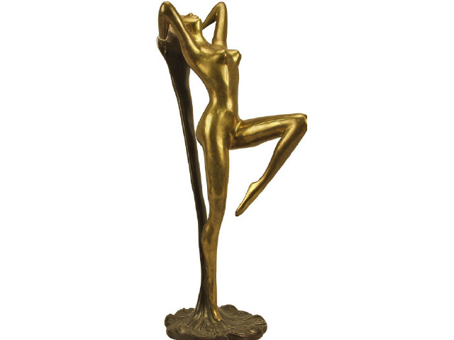 Appraisal: Unsigned brass statue in the Art Nouveau period and in