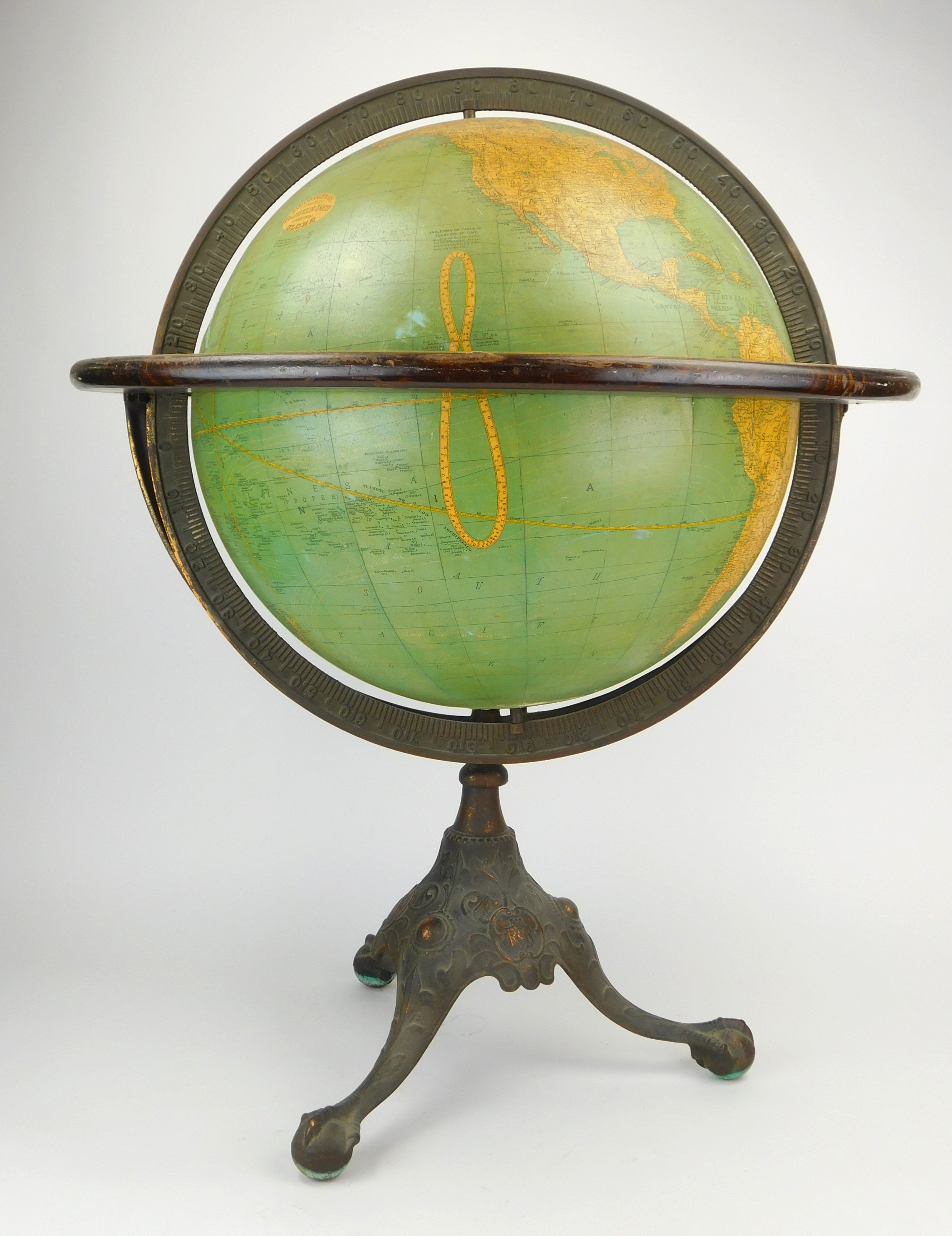 Appraisal: Rand Mc Nally '' terrestrial globe set on cast iron