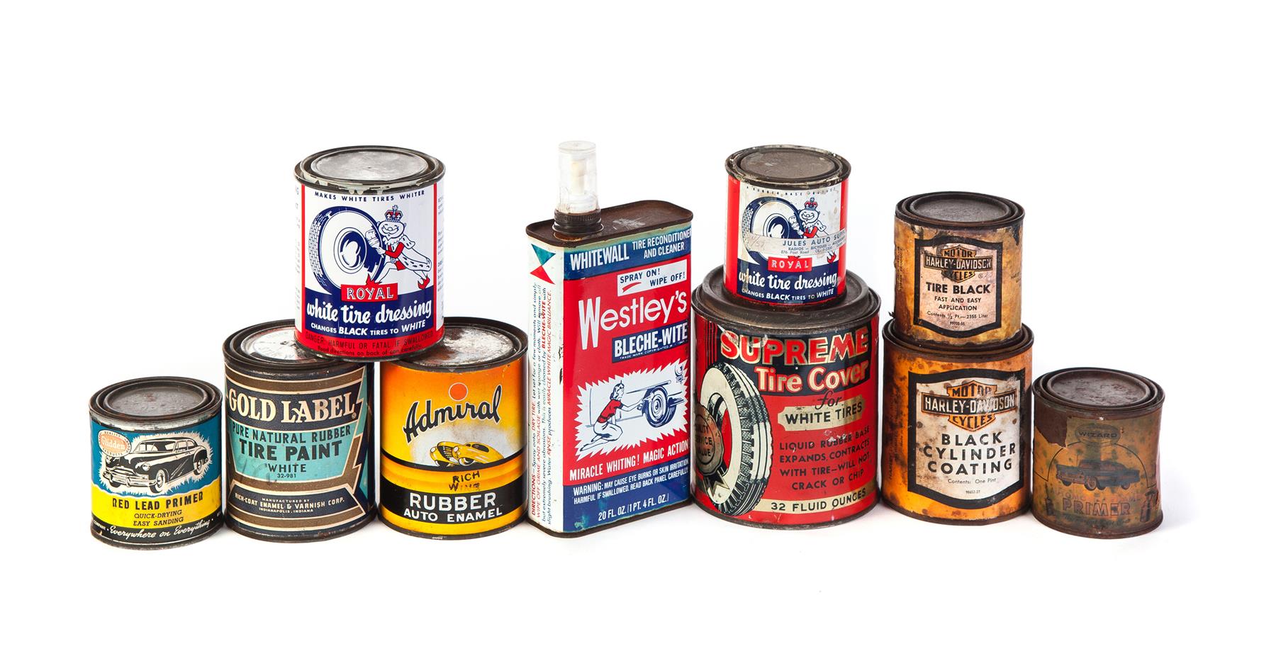 Appraisal: TEN CANS OF VEHICLE PAINTS AND ENAMELS American th century