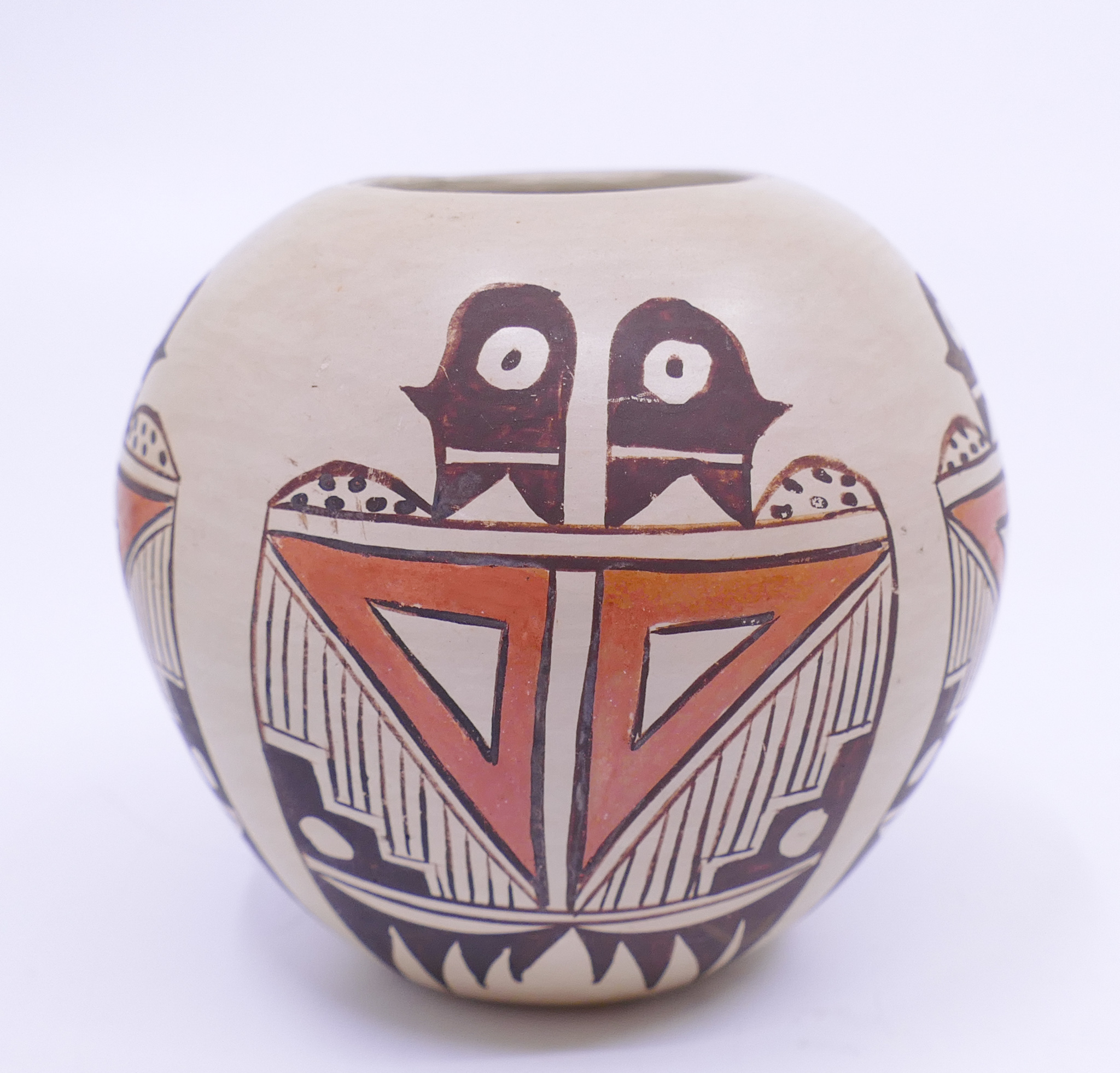 Appraisal: Miriam Nampeyo Polychrome Decorated Small Bird Jar- x ''