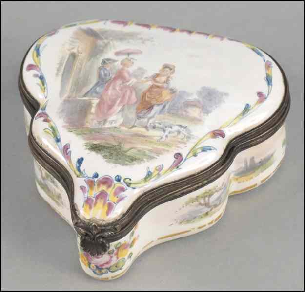 Appraisal: FRENCH LILLE ENAMEL BOX Underside is signed ''Lille '' H