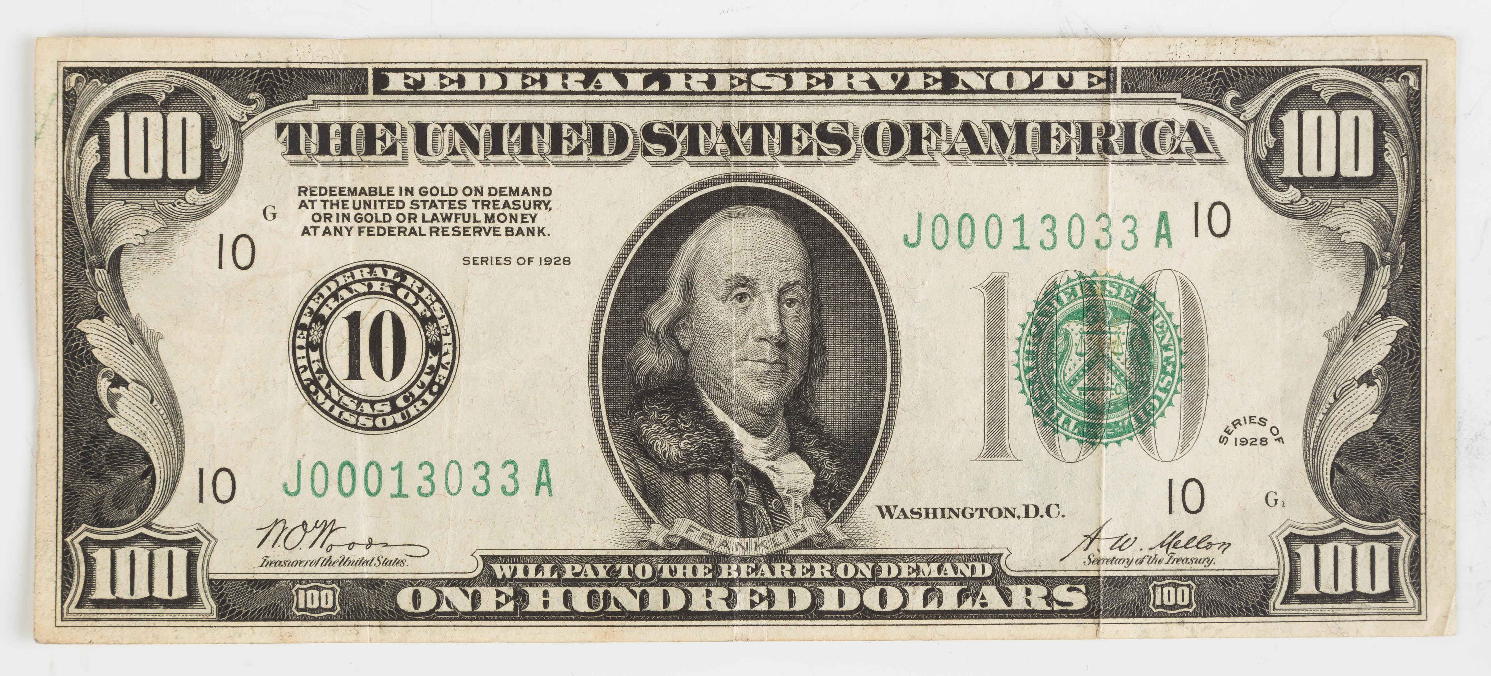 Appraisal: One Hundred Dollar Bill