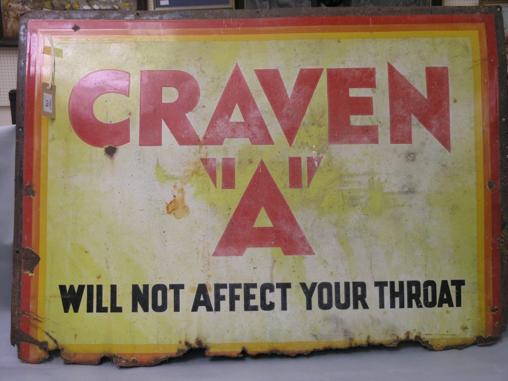 Appraisal: Five pre war enamel advertising signs two for Craven 'A'