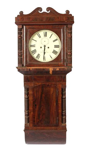 Appraisal: A Victorian inlaid mahogany wall clock the circular painted dial