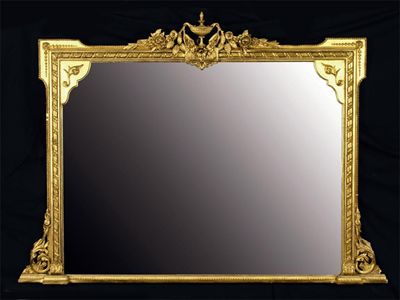 Appraisal: A th century Irish giltwood and gesso mantel mirror with